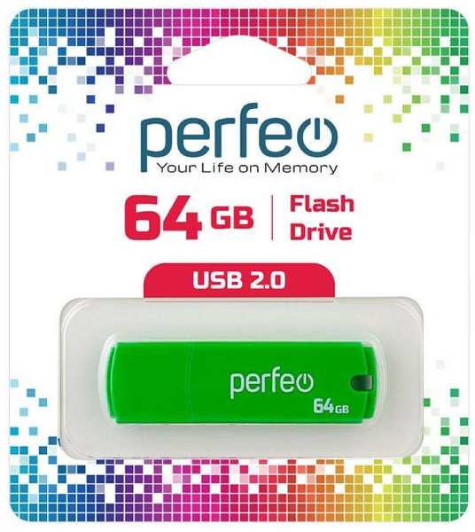 USB-флешка PERFEO C05 USB 64GB Green (PF-C05G064) 90154608570