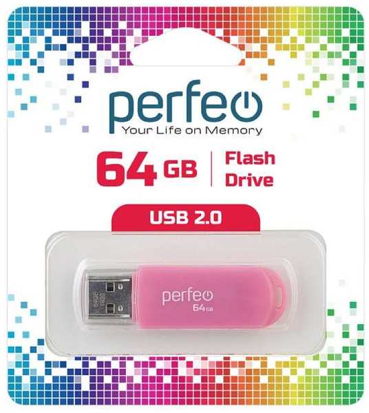 USB-флешка PERFEO C03 USB 64GB Pink (PF-C03P064) 90154608571