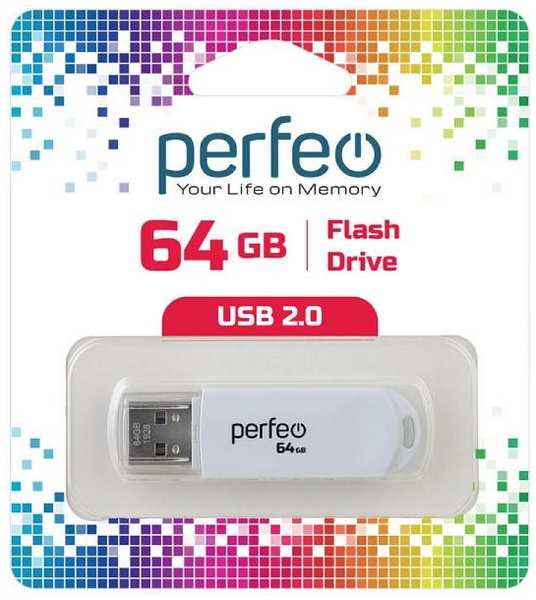USB-флешка PERFEO C03 USB 64GB White (PF-C03W064) 90154608584