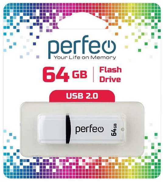USB-флешка PERFEO C02 USB 64GB White (PF-C02W064) 90154608590