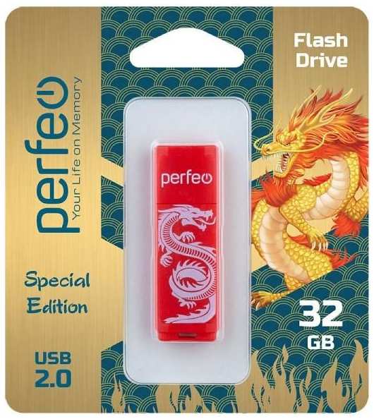 USB-флешка PERFEO C04 USB 32GB Red (PF-C04RD032) 90154608591