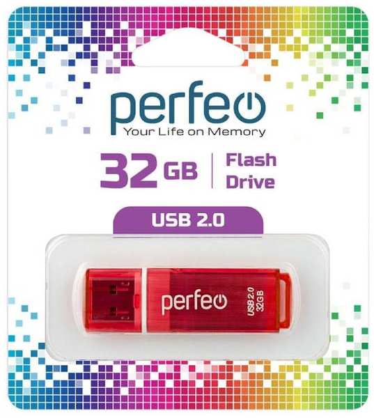 USB-флешка PERFEO C13 USB 32GB Red (PF-C13R032) 90154608592