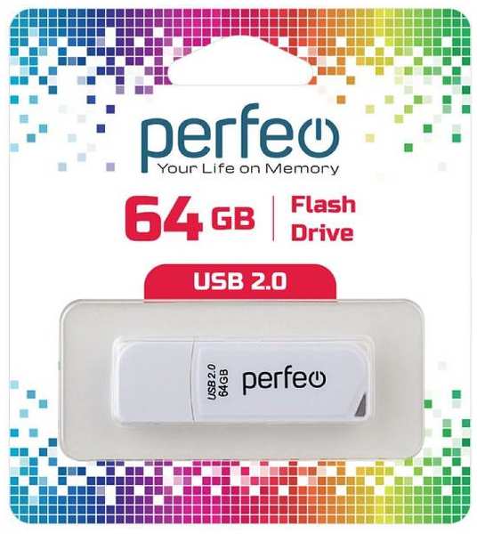 USB-флешка PERFEO C10 USB 64GB White (PF-C10W064) 90154608595