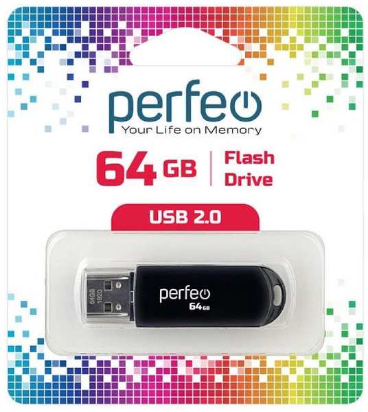 USB-флешка PERFEO C03 USB 64GB Black (PF-C03B064) 90154608596