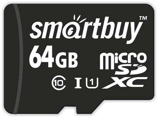 Карта памяти Smartbuy micro SDXC 64GB Class 10 UHS-I (SB64GBSDCL10-00)