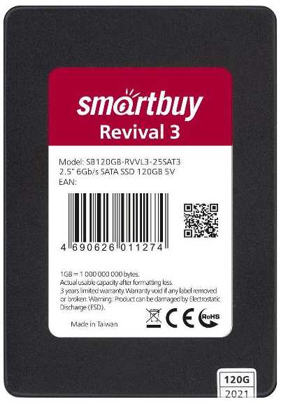SSD накопитель Smartbuy Revival 3 TLC SATA3 120GB (SB120GB-RVVL3-25SAT3)