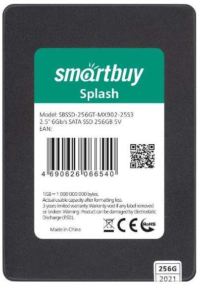 SSD накопитель Smartbuy Splash TLC SATA3 256GB (SBSSD-256GT-MX902-25S3)