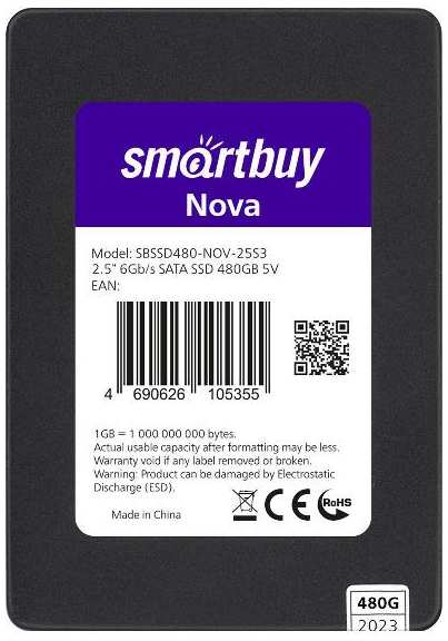 SSD накопитель Smartbuy Nova TLC SATA3 480GB (SBSSD480-NOV-25S3) 90154610886
