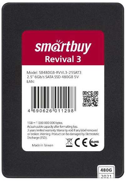 SSD накопитель Smartbuy Revival 3 TLC SATA3 480GB (SB480GB-RVVL3-25SAT3) 90154610887