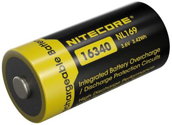 Аккумулятор Nitecore NL169, RCR123/16340, Li-ion 3.7V, 950mAh 90154612246