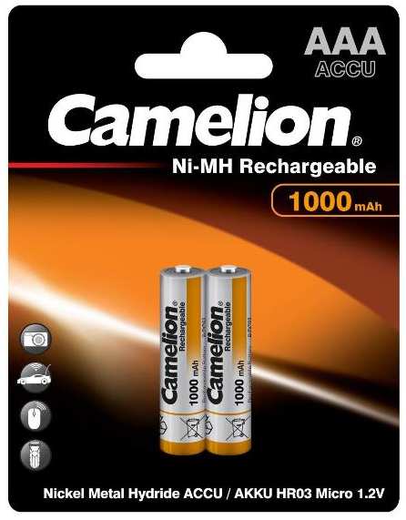 Аккумуляторы Camelion LR03 (AAA) Ni-Mh BL-2 1000mAh (NH-AAA1000BP2) 90154623269