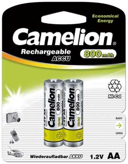 Аккумуляторы Camelion LR6 (АА) Ni-Cd BL-2 800mAh (NC-AA800BP2) 90154623271