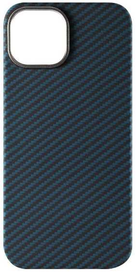 Чехол RED-LINE MagSafe для iPhone 15, карбон, матовый синий (УТ000037393) 90154623689