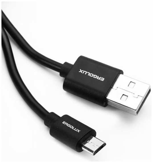 Кабель Ergolux ″Промо″ USB/microUSB, 2А, 1 м, чёрный (ELX-CDC01P-C02) 90154623736