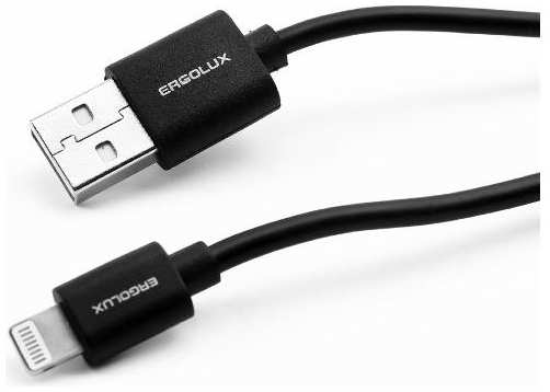Кабель Ergolux ″Промо″ USB/Lightning, 2А, 1 м, чёрный (ELX-CDC03P-C02) 90154623790
