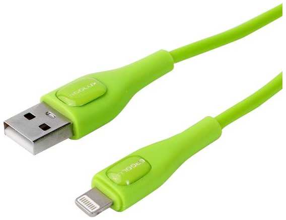 Кабель Ergolux USB/Lightning, 3А, 1,2 м, зеленый (ELX-CDC03-C05) 90154623794