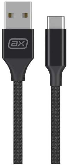 Кабель AXXA USB/USB Type-C, 2А, нейлон, 1 м, чёрный (7264) 90154625106