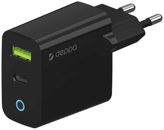 Сетевое зарядное устройство Deppa USB Type-C/USB-A, PD 3.0, QC 3.0, 33W, чёрное (11430) 90154625219