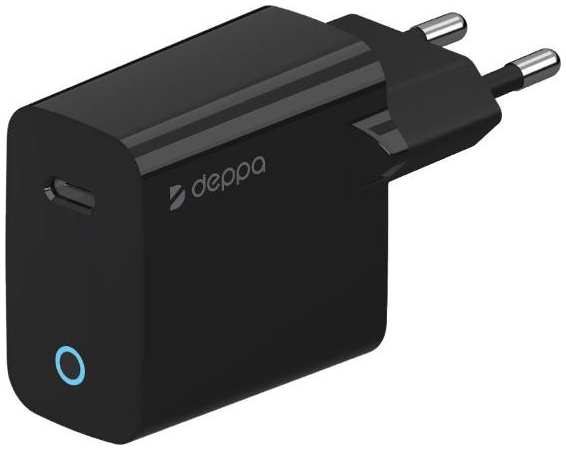 Сетевое зарядное устройство Deppa USB Type-C Power Delivery, 20Вт, чёрное (11429)