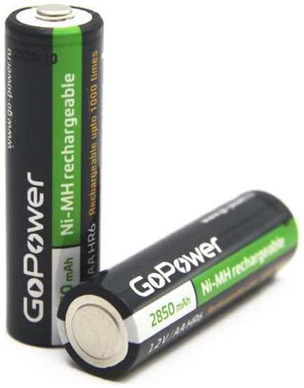 Аккумуляторы GoPower HR6 (AA) NI-MH, 2850mAh, 2 шт (00-00015318) 90154625413