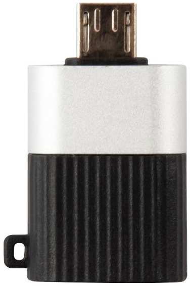 Адаптер-переходник RED-LINE Jumper microUSB/USB, 3А, черный/серебристый (УТ000030900)