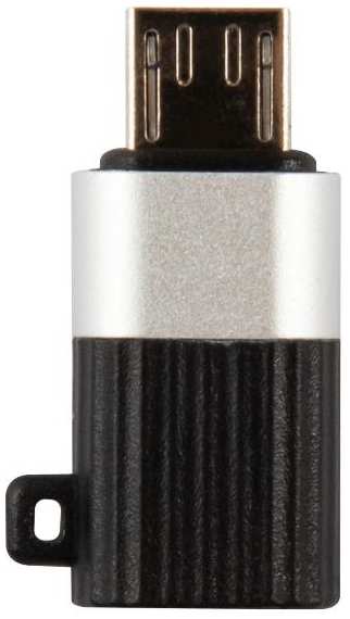 Адаптер-переходник RED-LINE Jumper microUSB/USB Type-C, 3А, черный/серебристый (УТ000030902)