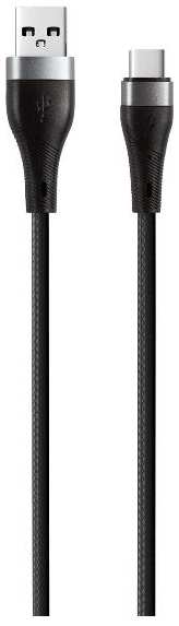 Кабель RED-LINE USB/Type-C 2.0, 2 А, нейлоновая оплетка, 1 м, серый (УТ000035431)