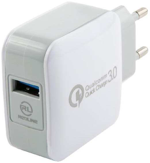 Сетевое зарядное устройство RED-LINE Tech NQC-4, USB QC 3.0, белое (УТ000016519) 90154640116