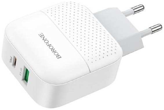 Сетевое зарядное устройство BOROFONE BA46A Premium, USB+Type-C, PD 18 + QC 3.0, белое (27343) 90154640121