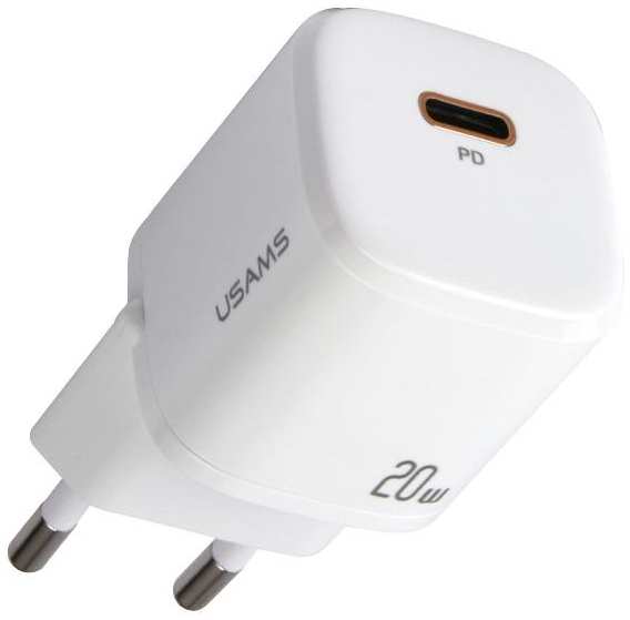 Сетевое зарядное устройство Usams US-CC124, PD 20 GaN mini, белое (CC124TC02) 90154640125