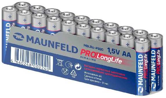 Батарейки Maunfeld Pro Long Life Alkaline LR6 (АА), 20 шт (MBLR6-PB20) 90154640210