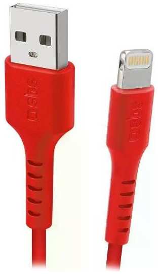 Кабель SBS Lightning/USB, 1 м, красный (TECABLEUSBIP589R)