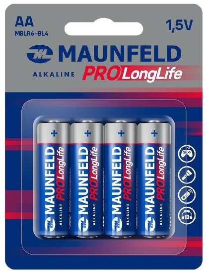 Батарейки Maunfeld Pro Long Life Alkaline LR6 (АА), 4 шт (MBLR6-BL4) 90154649188