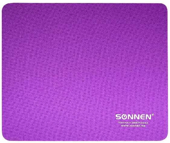 Коврик для мыши Sonnen S-2, резина/ткань, 22х18 см, фиолетовый (513307) 90154649630