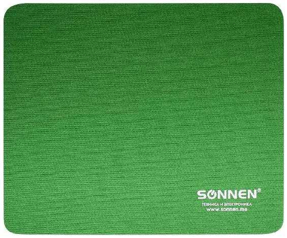 Коврик для мыши Sonnen S-2, резина/ткань, 22х18 cм, зеленый (513305) 90154649633
