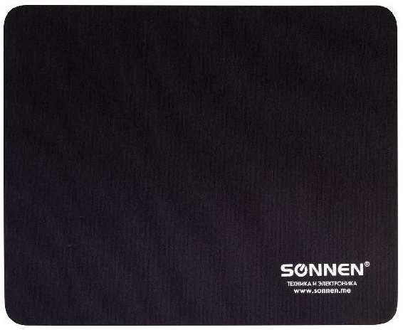 Коврик для мыши Sonnen S-2, резина/ткань, 22х18 cм, черный (513309) 90154649637
