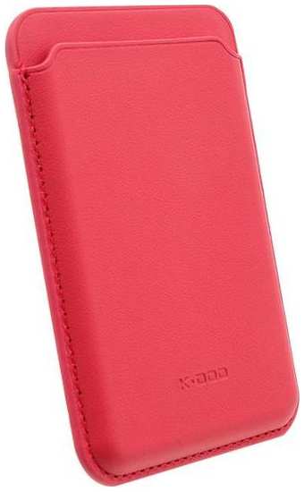 Картхолдер Leather Co MagSafe, кожаный для Apple iPhone 15 Plus, красный (2038648429561) 90154650292