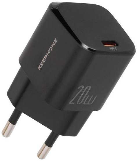 Сетевое зарядное устройство Keephone для iPhone 15 Pro Max USB Type-C 20W Black (2039321506449) 90154652064