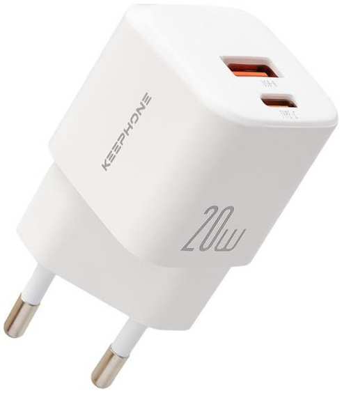 Сетевое зарядное устройство Keephone для iPhone 15 Plus USB Type-C 20W White (2039321505640) 90154652082