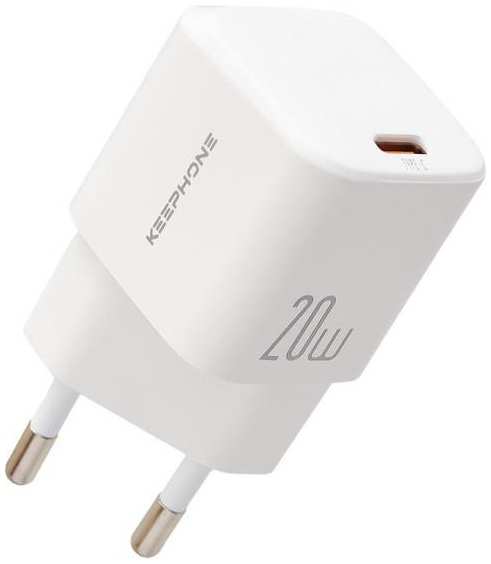 Сетевое зарядное устройство Keephone для iPhone 15 Pro Max USB Type-C 20W White (2039321506180) 90154652085