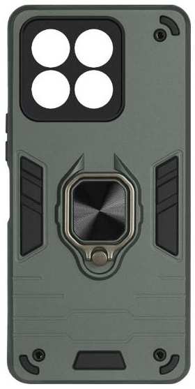 Чехол DF с металлической пластиной и кольцом для Honor X8b Dark Green (hwArmor-12) 90154654782
