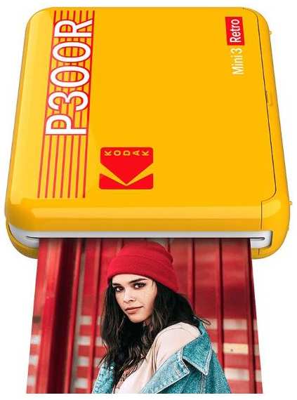 Компактный фотопринтер Kodak P300R Mini 3 Retro Printer, желтый 90154656106