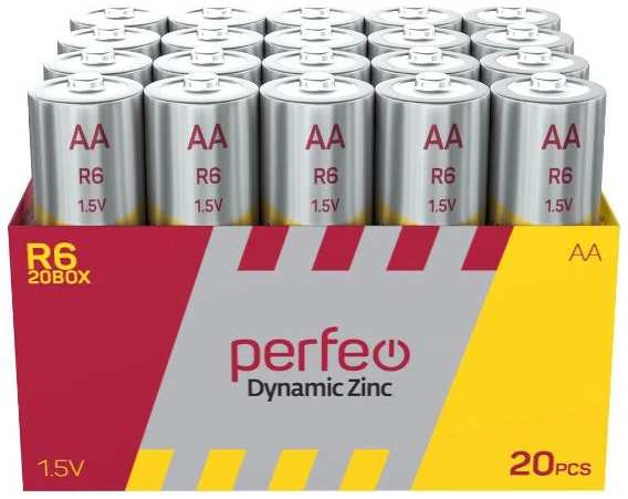 Батарейки PERFEO AA (R6), солевые, 20 шт (PF_R6/20BOX) 90154657474