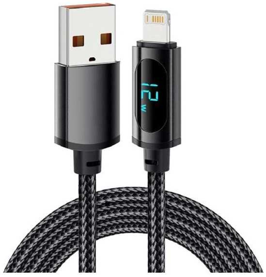 Кабель Rexant для Apple, USB-A/Lightning, 2,4 А, Quick Charge, c LED дисплеем, 1 м (18-7062) 90154658778