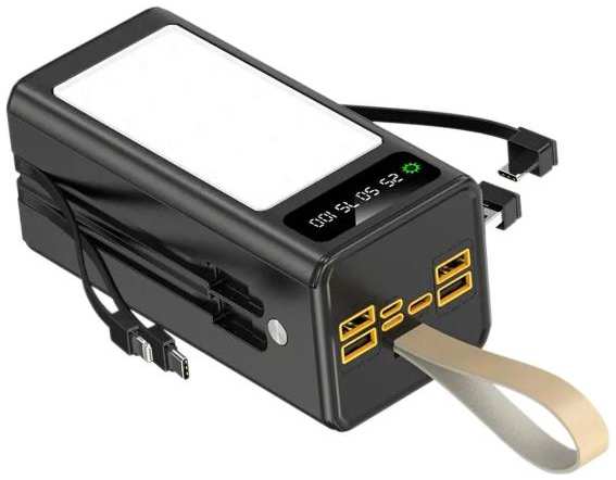 Внешний аккумулятор SmartRules 60000 мАч, с LED светильником и кабелями, черный (SN-P60KBL) 90154659511