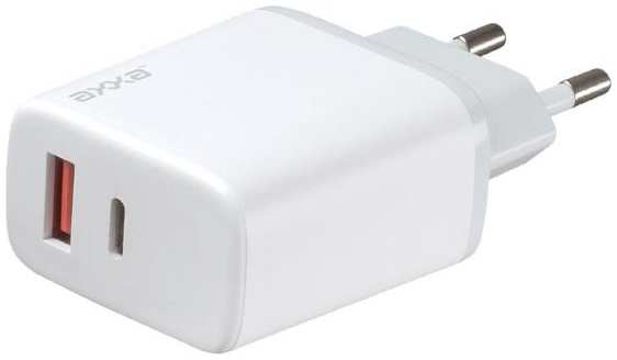 Сетевое зарядное устройство AXXA USB-A + USB-C, PD, QC 3.0, 20W, белое (2404) 90154663778