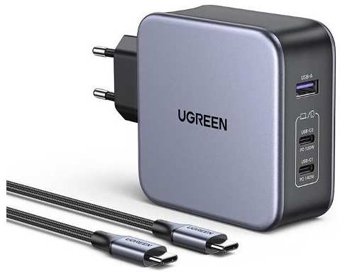 Сетевое зарядное устройство UGREEN 140W GaN + кабель USB-C (90549)