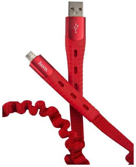 Кабель HOCO U78 Cotton Treasure USB/microUSB, 1,2 м, красный (21518) 90154684024