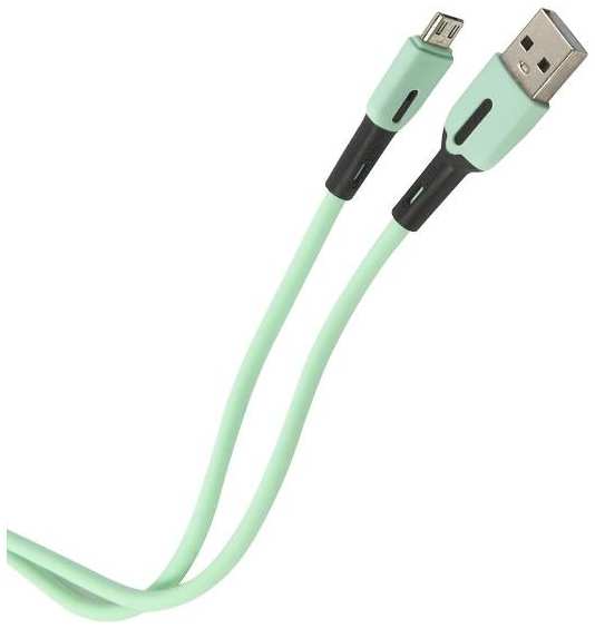 Кабель Usams USB/micro-USB, с индикатором, силиконовый, 1 м, мятный (SJ432USB03) 90154684025