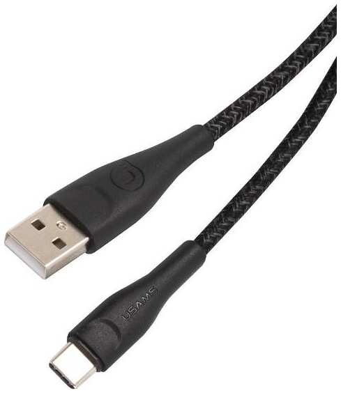 Кабель Usams SJ395 USB Type-C, нейлоновая оплетка, 2 м, черный (SJ395USB01)